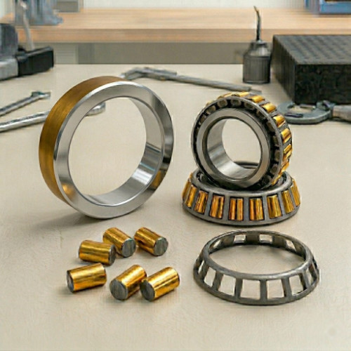 Centreless grinding of taper roller bearing outer ring and rollers using through feed grinding with auto feeder