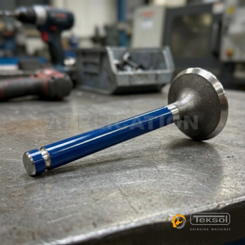 engine valve auto parts grinding application highlighted in blue