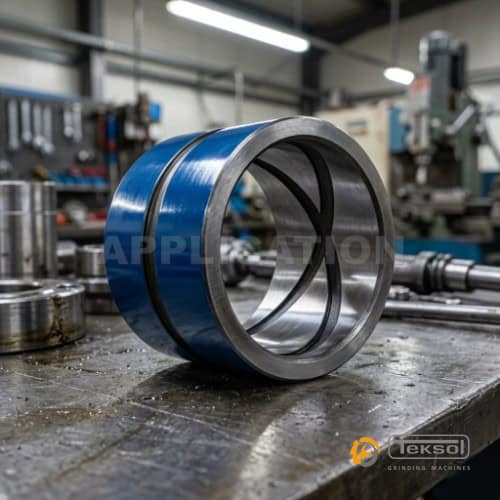 hardened steel bush OD centreless grinding application highlighted in blue